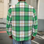 Irish Tartan St. Patrick's Day Print Men's Shirt Jacket