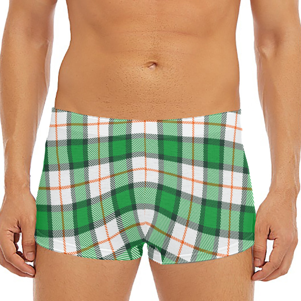 Irish Tartan St. Patrick's Day Print Men's Short Boxer Briefs