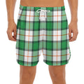 Irish Tartan St. Patrick's Day Print Men's Split Running Shorts