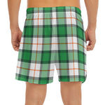 Irish Tartan St. Patrick's Day Print Men's Split Running Shorts