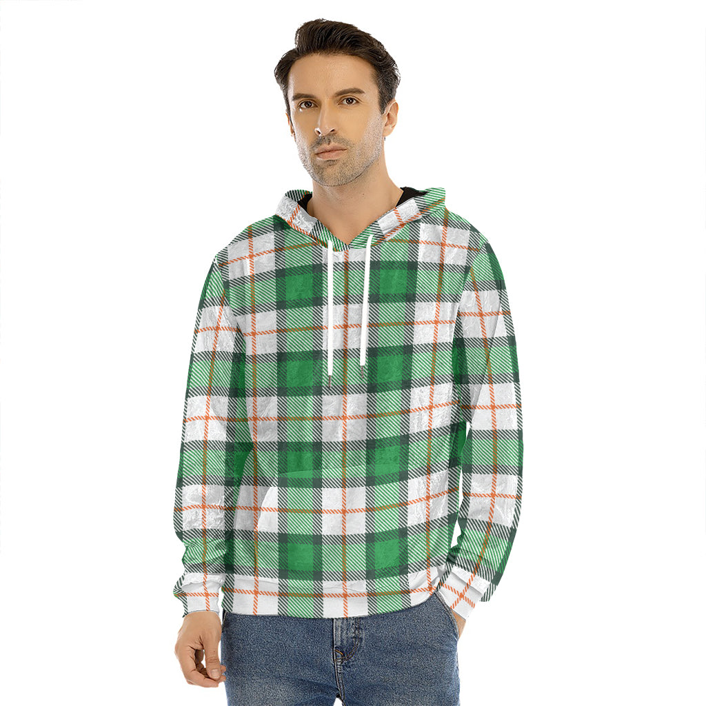 Irish Tartan St. Patrick's Day Print Men's Velvet Pullover Hoodie