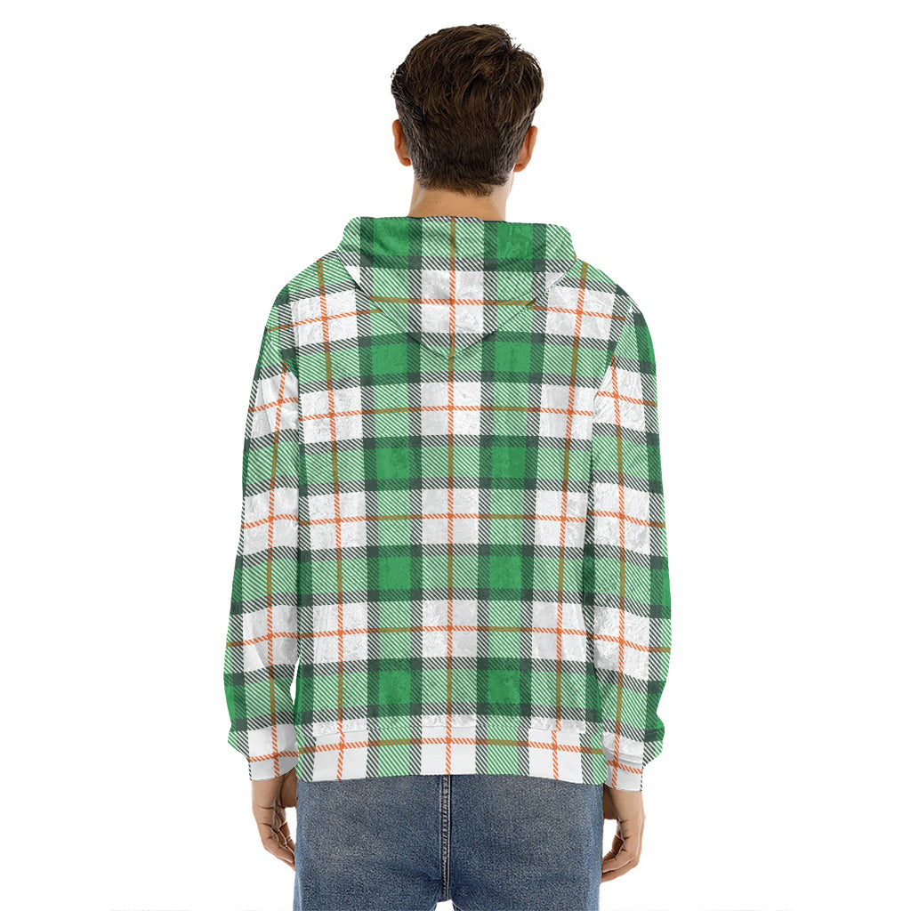 Irish Tartan St. Patrick's Day Print Men's Velvet Pullover Hoodie