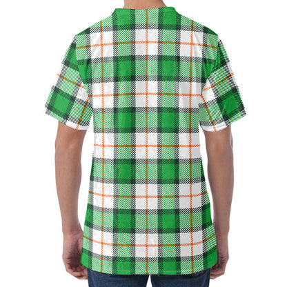 Irish Tartan St. Patrick's Day Print Men's Velvet T-Shirt