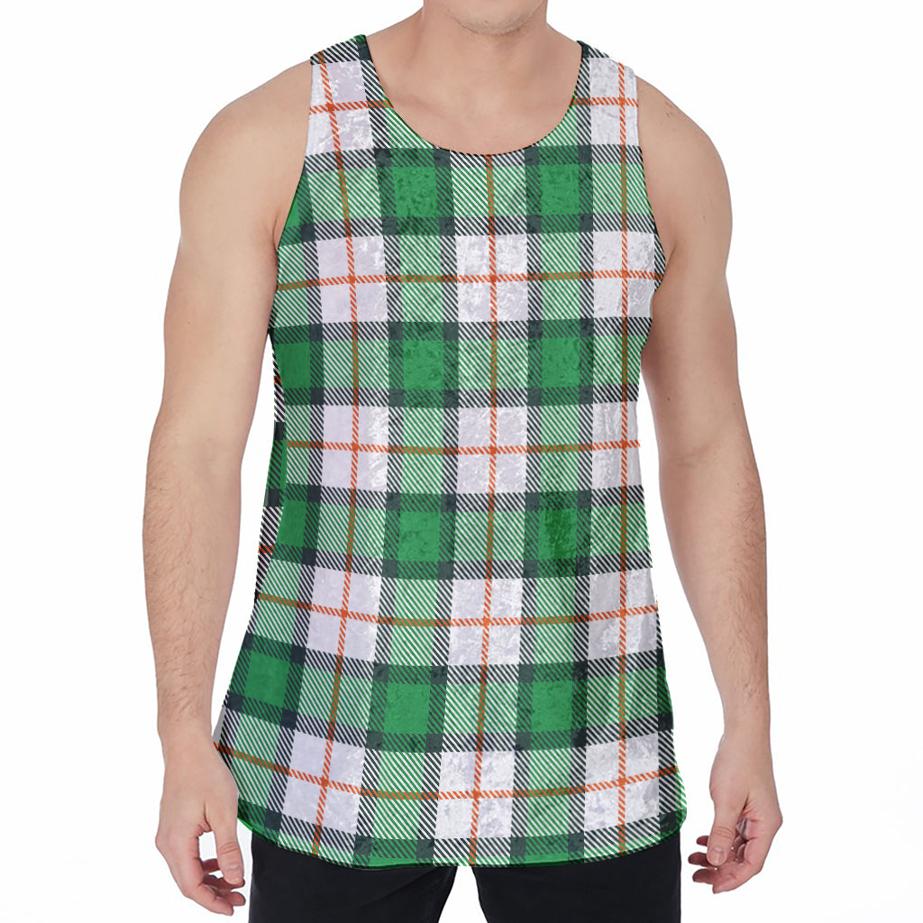 Irish Tartan St. Patrick's Day Print Men's Velvet Tank Top