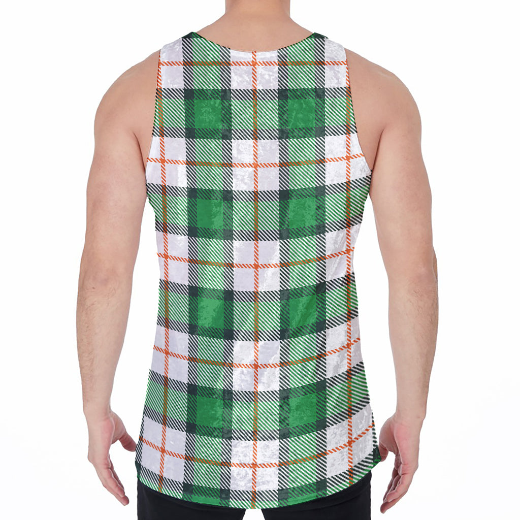 Irish Tartan St. Patrick's Day Print Men's Velvet Tank Top