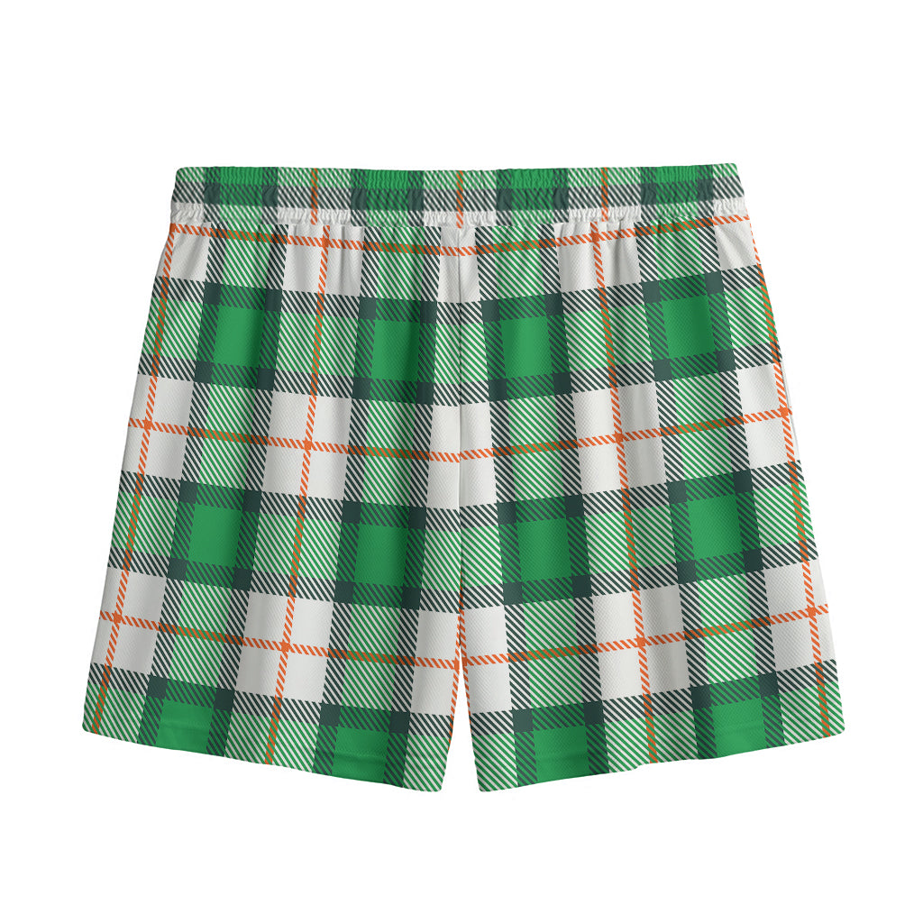 Irish Tartan St. Patrick's Day Print Mesh Shorts