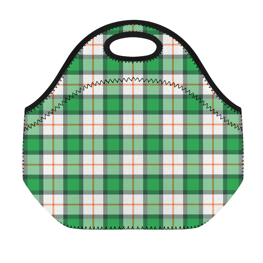 Irish Tartan St. Patrick's Day Print Neoprene Lunch Bag