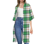 Irish Tartan St. Patrick's Day Print Open Front Beach Cover Up