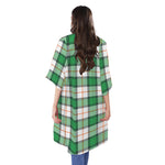 Irish Tartan St. Patrick's Day Print Open Front Beach Cover Up