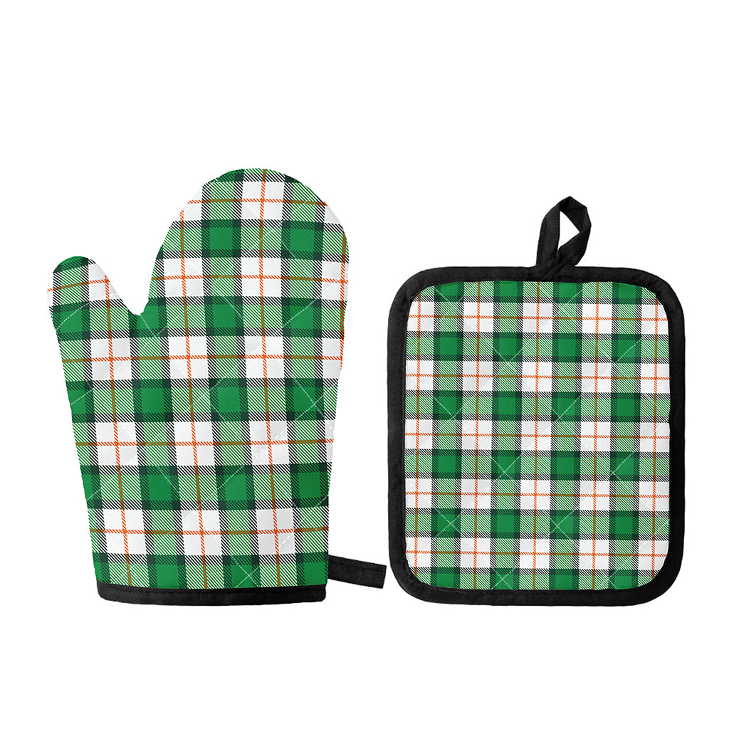 Irish Tartan St. Patrick's Day Print Oven Mitt And Pot Holder Set