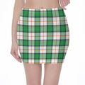 Irish Tartan St. Patrick's Day Print Pencil Mini Skirt
