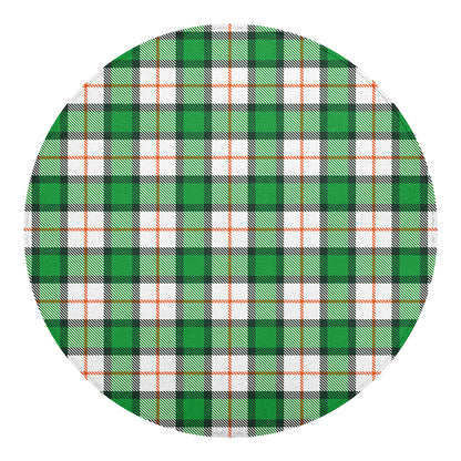 Irish Tartan St. Patrick's Day Print Round Blanket