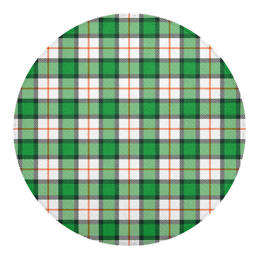 Irish Tartan St. Patrick's Day Print Round Blanket