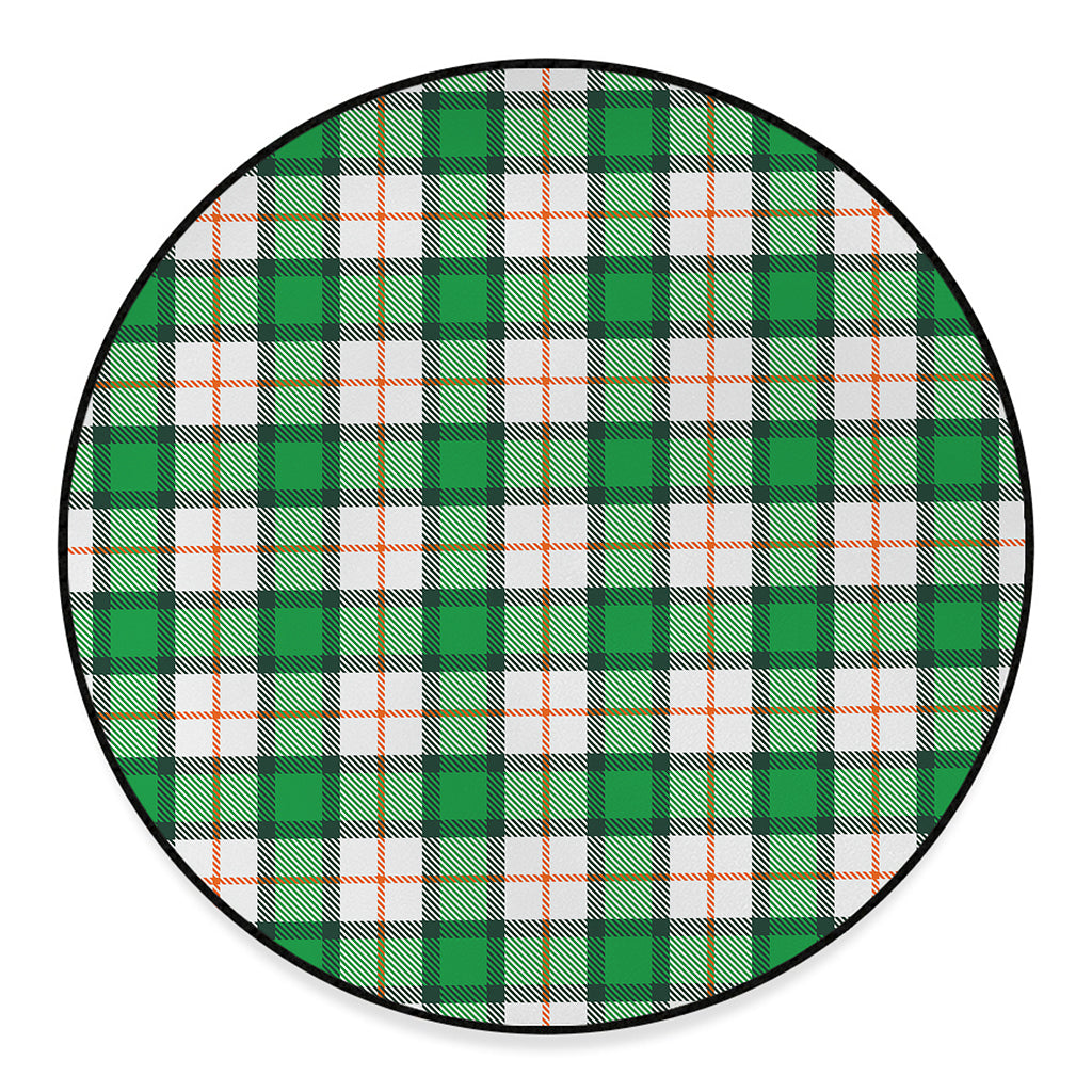 Irish Tartan St. Patrick's Day Print Round Floor Mat