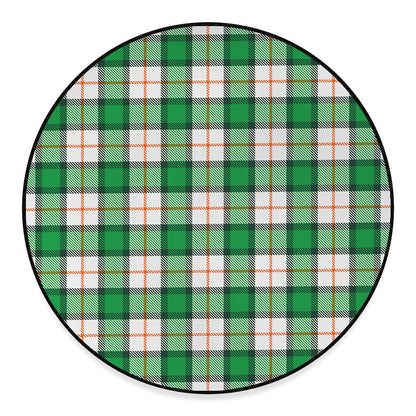Irish Tartan St. Patrick's Day Print Round Floor Mat