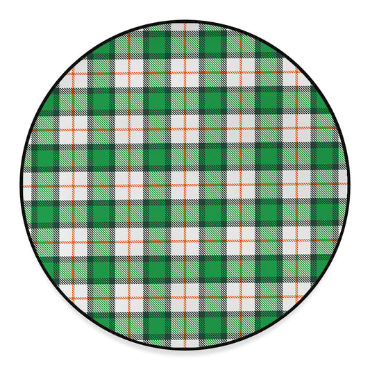 Irish Tartan St. Patrick's Day Print Round Floor Mat