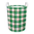 Irish Tartan St. Patrick's Day Print Round Laundry Basket