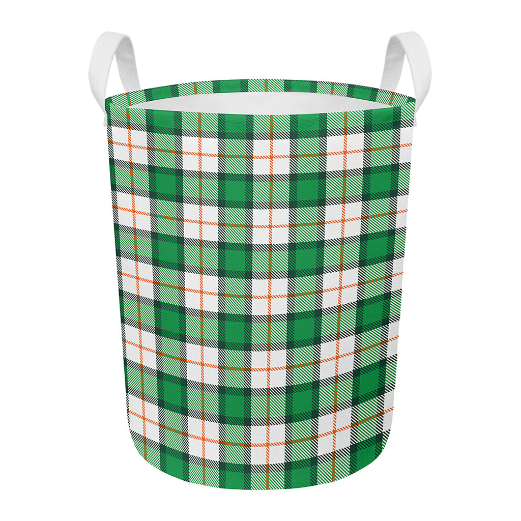 Irish Tartan St. Patrick's Day Print Round Laundry Basket