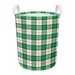Irish Tartan St. Patrick's Day Print Round Laundry Basket