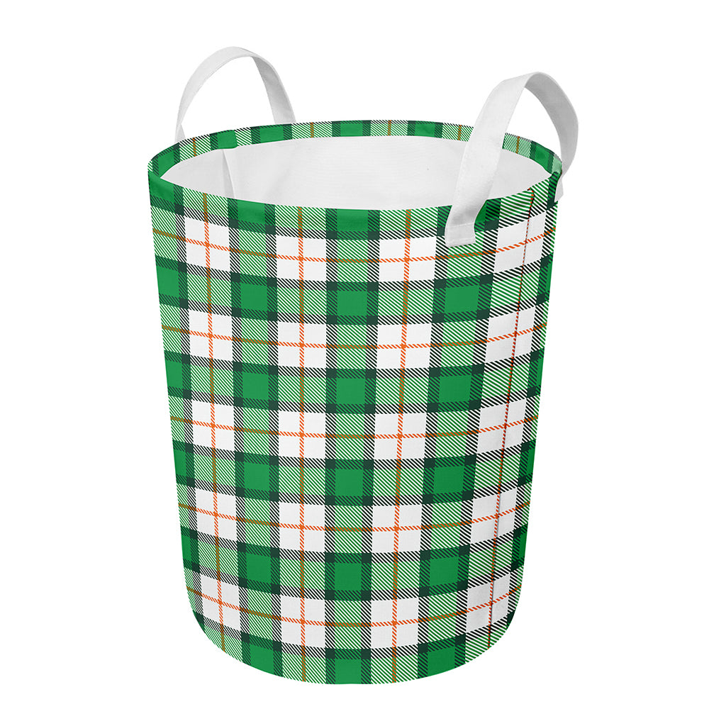 Irish Tartan St. Patrick's Day Print Round Laundry Basket