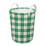 Irish Tartan St. Patrick's Day Print Round Laundry Basket