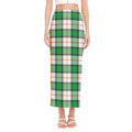 Irish Tartan St. Patrick's Day Print Side Slit Maxi Skirt