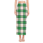 Irish Tartan St. Patrick's Day Print Side Slit Maxi Skirt