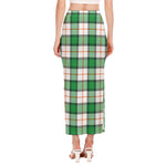 Irish Tartan St. Patrick's Day Print Side Slit Maxi Skirt
