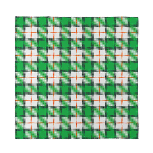 Irish Tartan St. Patrick's Day Print Silk Bandana