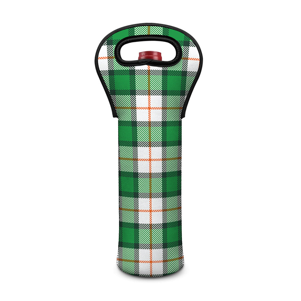 Irish Tartan St. Patrick's Day Print Single Neoprene Wine Tote