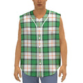 Irish Tartan St. Patrick's Day Print Sleeveless Baseball Jersey