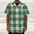 Irish Tartan St. Patrick's Day Print Textured Short Sleeve Shirt