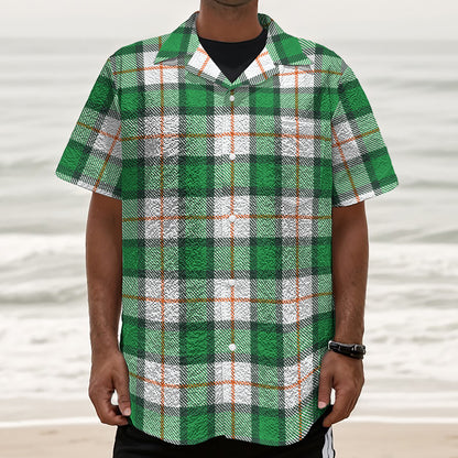 Irish Tartan St. Patrick's Day Print Textured Short Sleeve Shirt