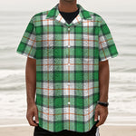 Irish Tartan St. Patrick's Day Print Textured Short Sleeve Shirt