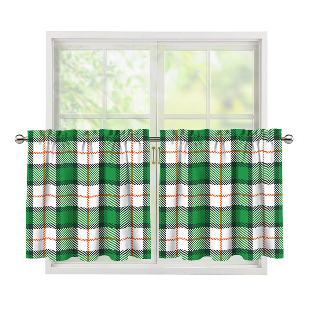 Irish Tartan St. Patrick's Day Print Tier Curtains