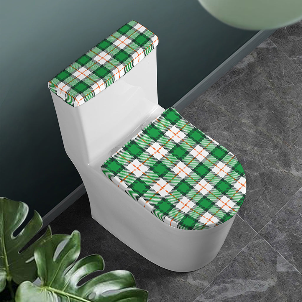 Irish Tartan St. Patrick's Day Print Toilet Lid And Tank Cover Set