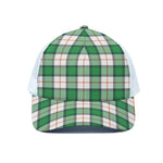 Irish Tartan St. Patrick's Day Print White Mesh Trucker Cap