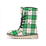 Irish Tartan St. Patrick's Day Print Winter Boots