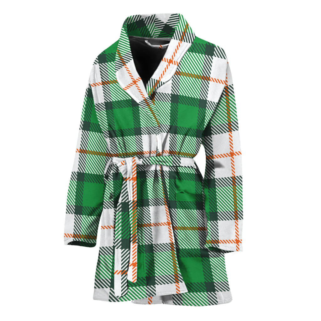 Irish Tartan St. Patrick's Day Print Women's Bathrobe