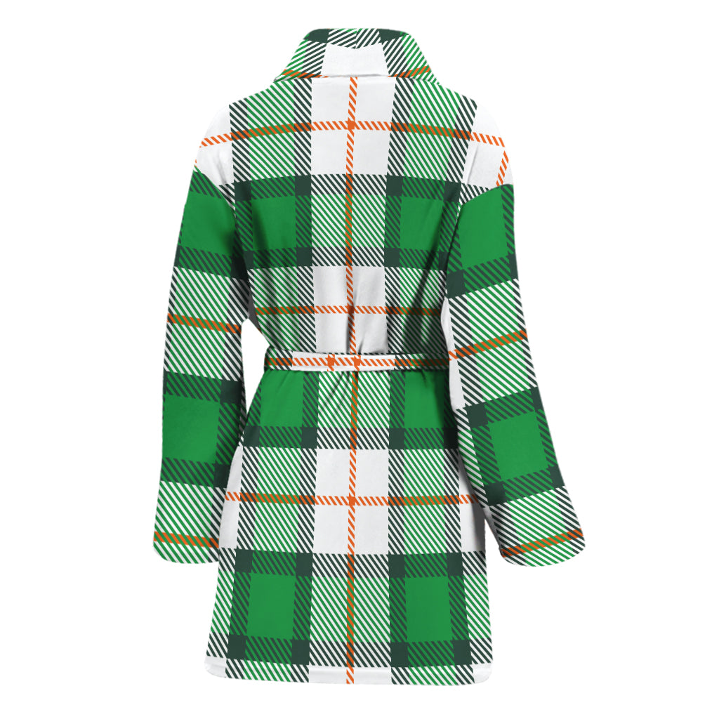 Irish Tartan St. Patrick's Day Print Women's Bathrobe