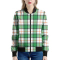 Irish Tartan St. Patrick's Day Print Women's Bomber Jacket