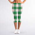 Irish Tartan St. Patrick's Day Print Women's Capri Leggings