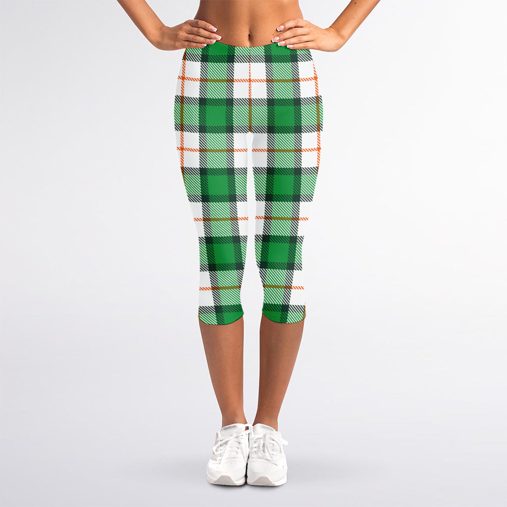 Irish Tartan St. Patrick's Day Print Women's Capri Leggings