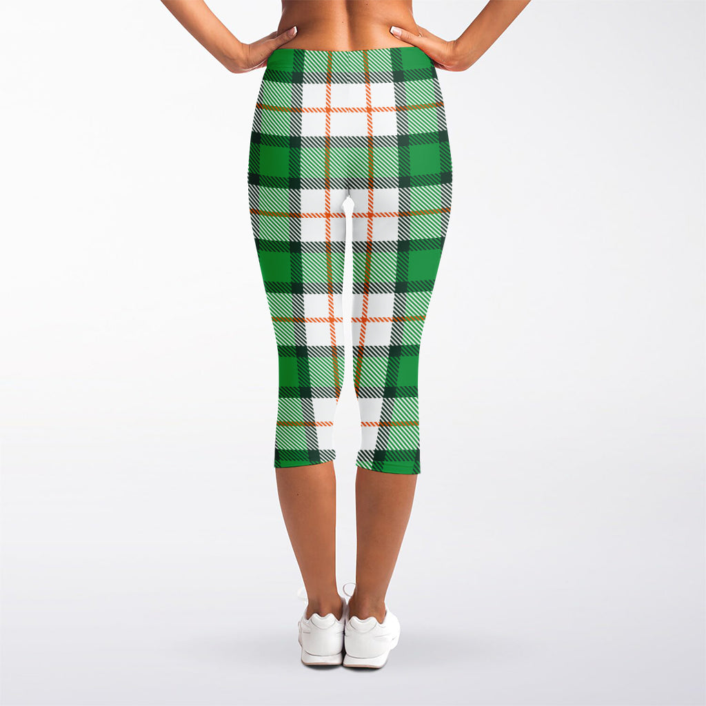 Irish Tartan St. Patrick's Day Print Women's Capri Leggings
