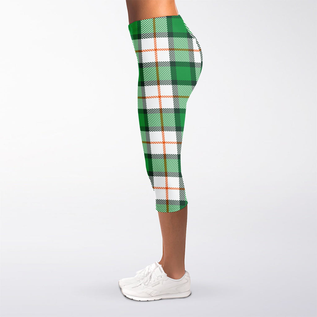 Irish Tartan St. Patrick's Day Print Women's Capri Leggings
