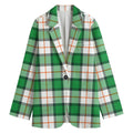 Irish Tartan St. Patrick's Day Print Women's Cotton Blazer