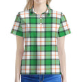 Irish Tartan St. Patrick's Day Print Women's Polo Shirt