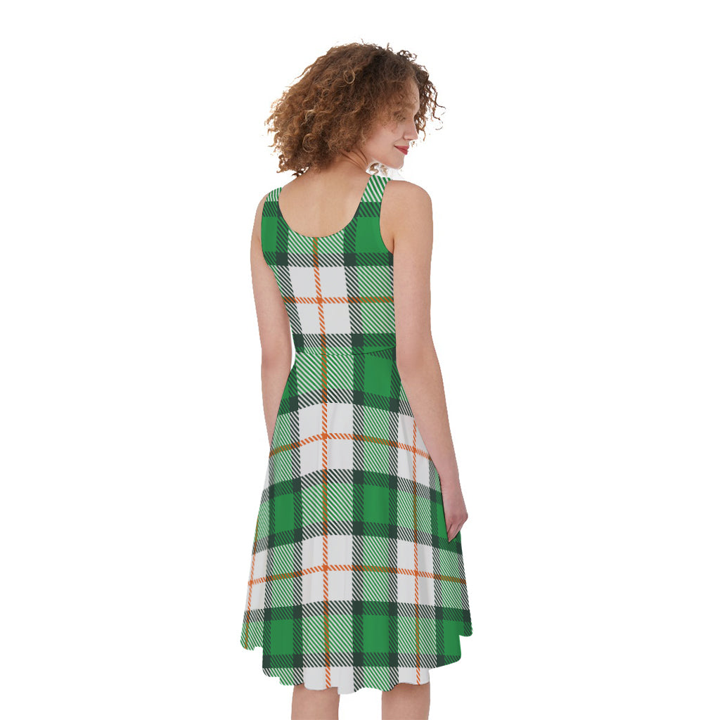Irish Tartan St. Patrick's Day Print Women's Sleeveless Dress
