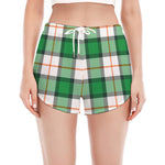Irish Tartan St. Patrick's Day Print Women's Split Running Shorts