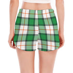 Irish Tartan St. Patrick's Day Print Women's Split Running Shorts